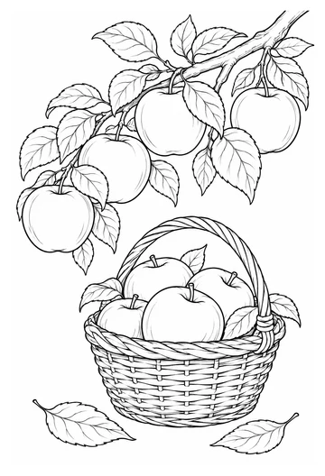 Apple Orchard Basket coloring page