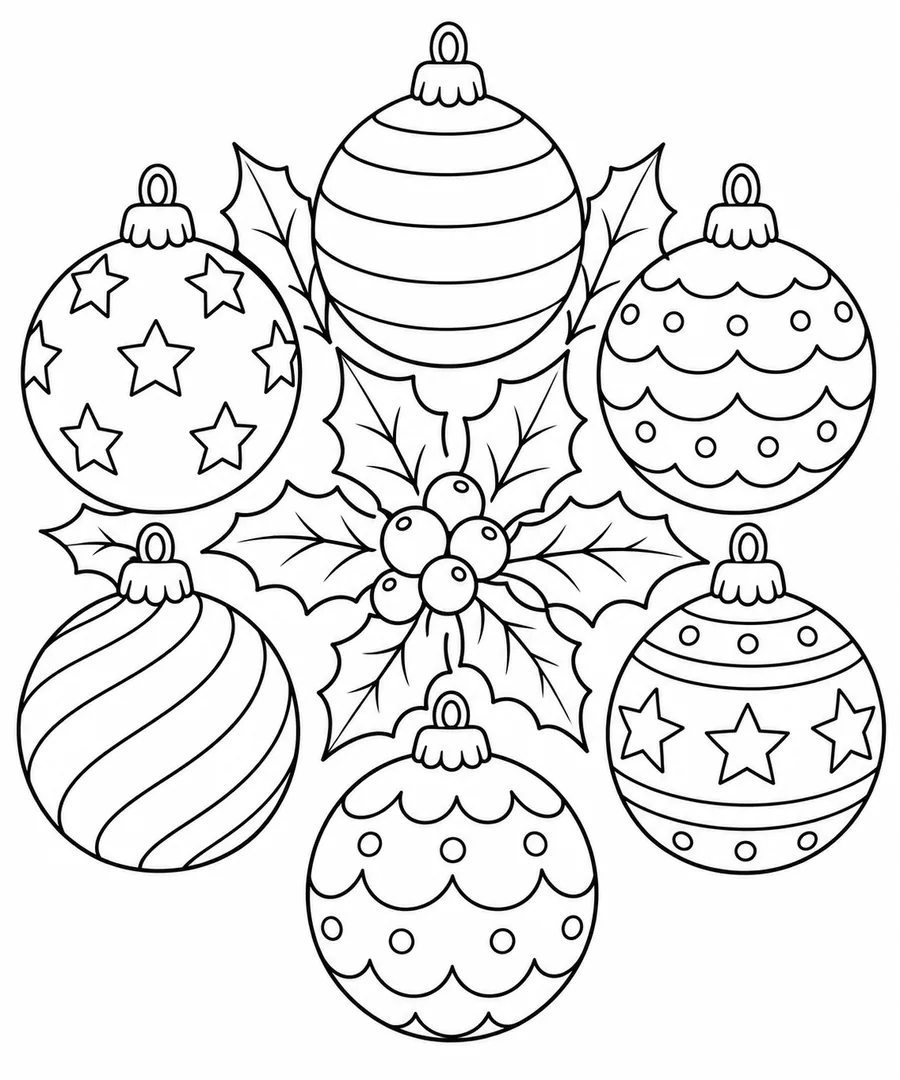 Christmas Ornament Mandala coloring page
