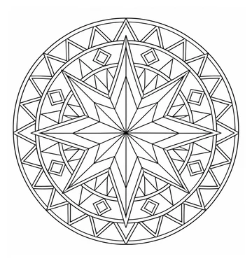 Compass Star Mandala coloring page