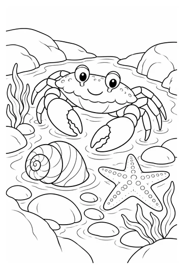Crab Tide Pool coloring page
