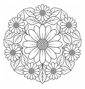 Daisy Chain Mandala coloring page