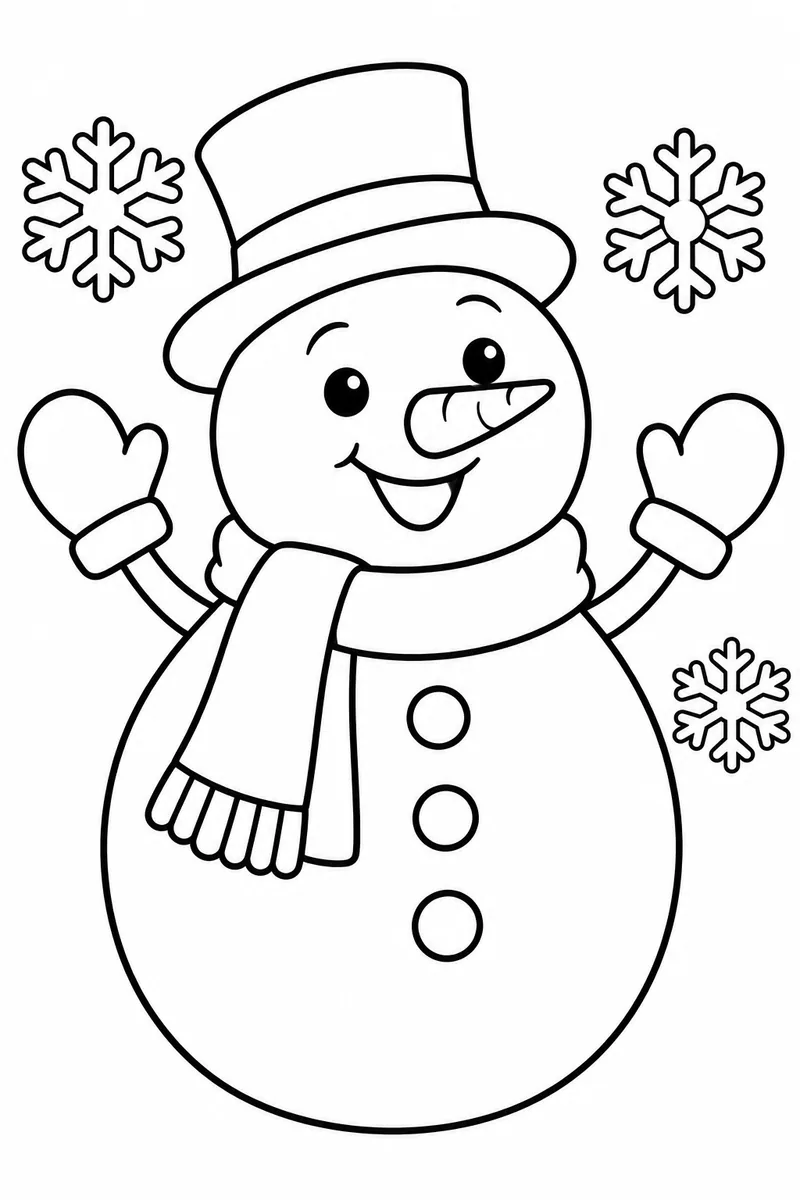 Easy Snowman coloring page