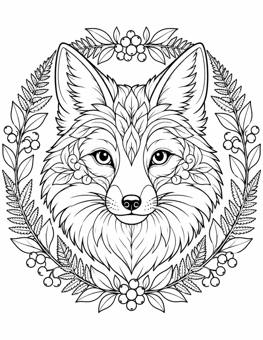 Forest Fox Mandala coloring page