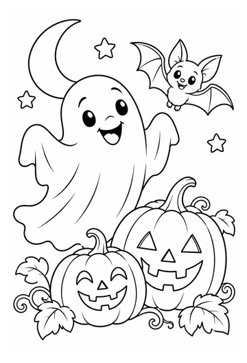 Friendly Halloween Night coloring page