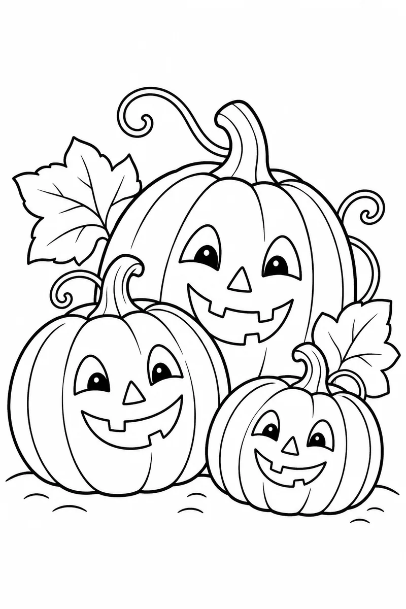 Friendly Pumpkin Patch coloring page