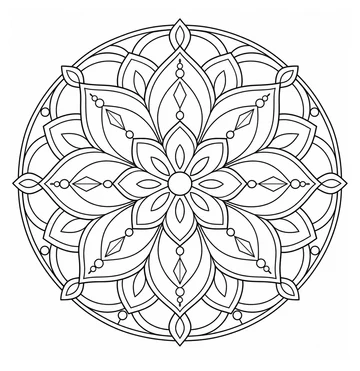 Lotus Jewel Mandala coloring page