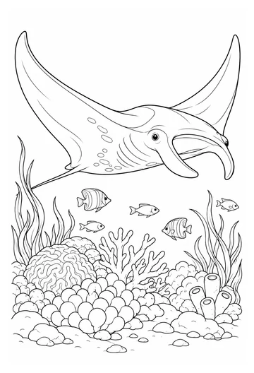 Manta Ray Reef Glide coloring page