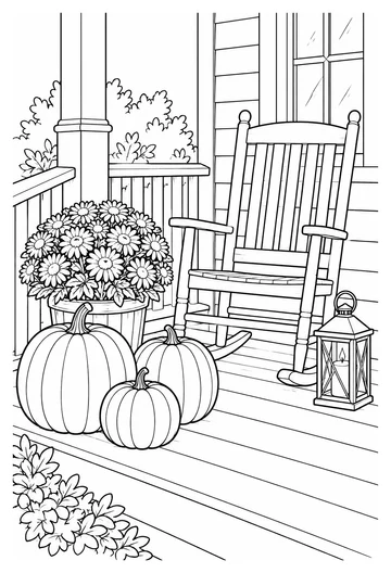 Pumpkin Porch Welcome coloring page