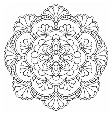 Scallop Lace Mandala coloring page