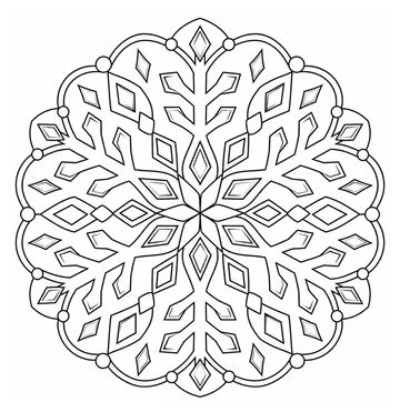 Snow Crystal Mandala coloring page