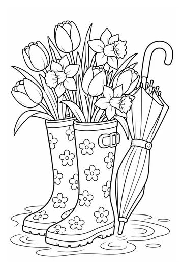 Spring Rain Boots coloring page