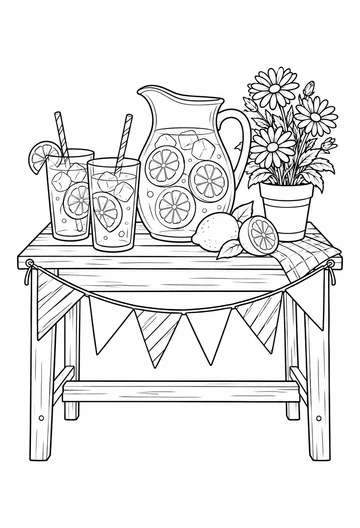 Summer Lemonade Stand coloring page