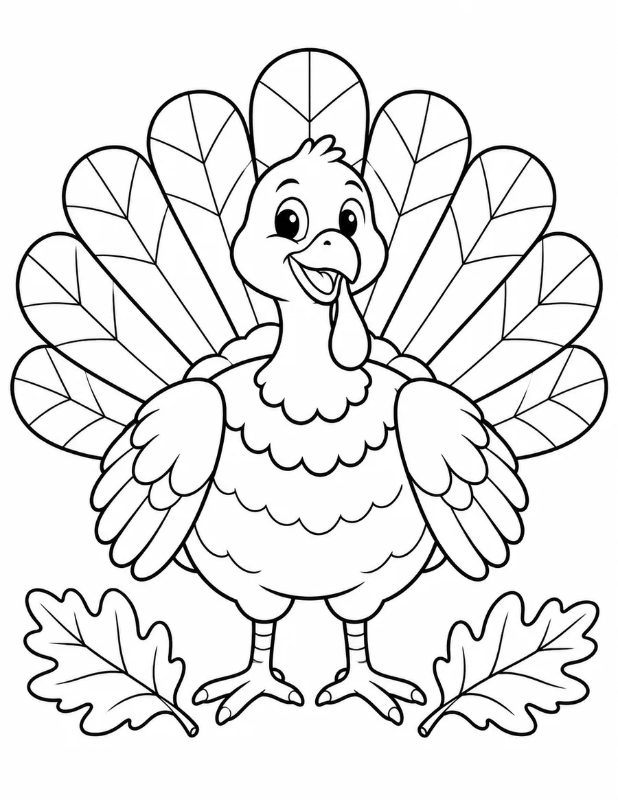 Thanksgiving Turkey Fan coloring page