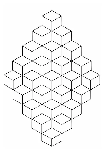 Tumbling Cube Mosaic coloring page