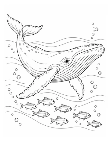 Whale Ocean Song coloring page