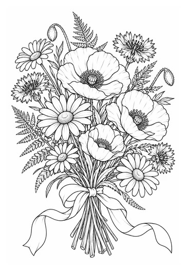 Wildflower Bouquet coloring page