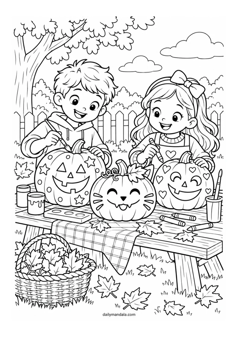 Pumpkin Carving Workshop coloring page